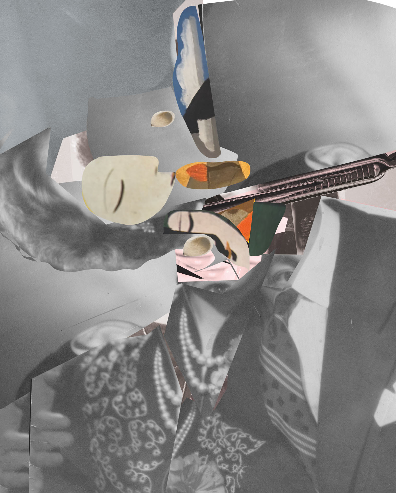 clinckx collage and oil paint on canvas 